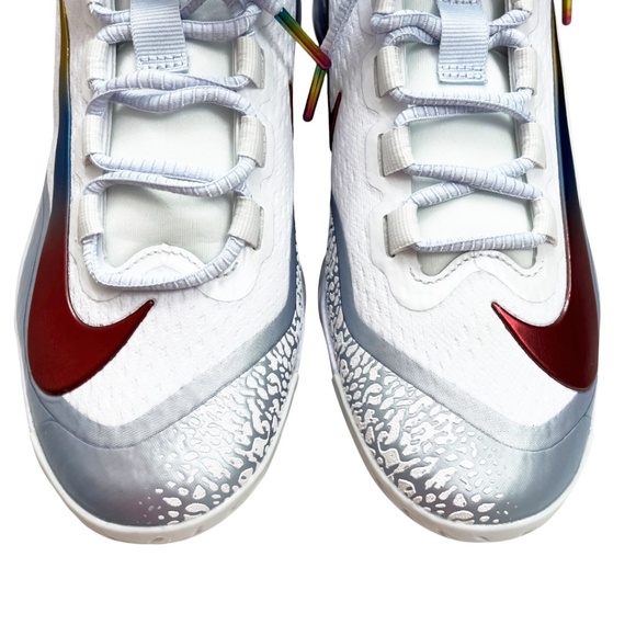 NEW Nike Alpha Huarache Elite 4 Low Metal Baseball Cleats Rainbow Men’s Size 7.5 - Picture 4 of 14